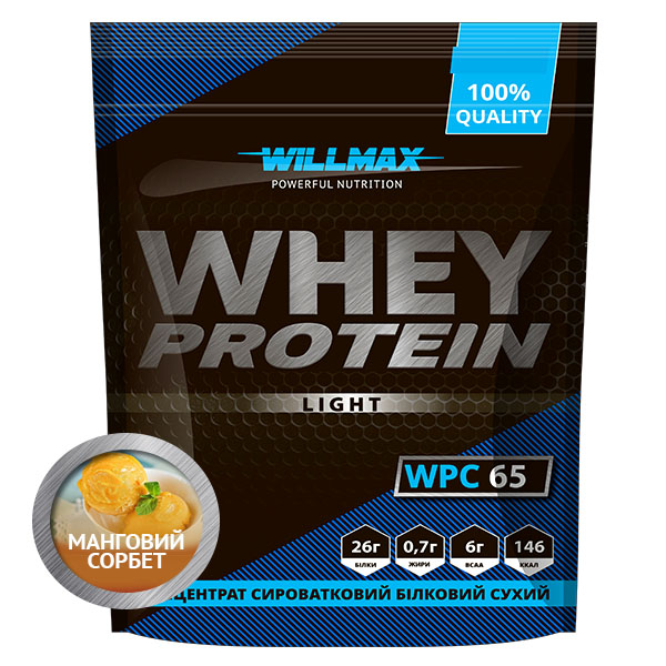 Концентрат сывороточного белка Willmax 65 % вкус  МАНГОВЫЙ СОРБЕТ 